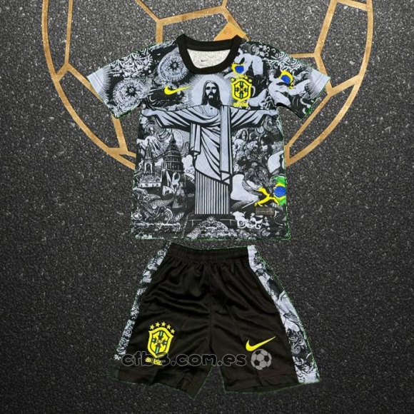 Camiseta Brasil Jesus Nino 2024-25 Negro