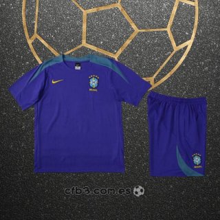 Chandal del Brasil Manga Corta 2024-2025 Azul - Pantalon Corto