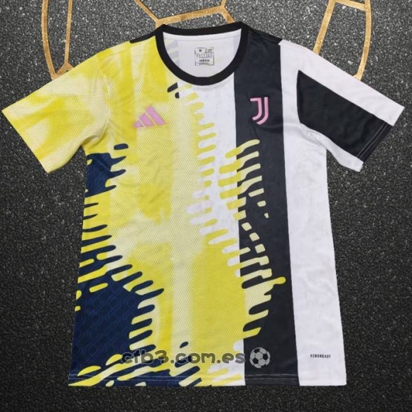 Camiseta Pre Partido del Juventus 2024 Blanco Negro