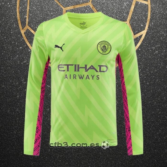 Camiseta Manchester City Portero Manga Larga 23-24 Verde