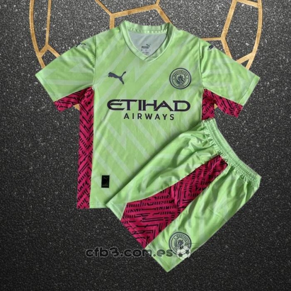 Camiseta Manchester City Portero Nino 23-24 Verde