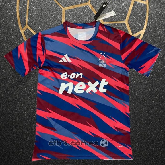 Camiseta Pre Partido del Nottingham Forest 2024 Rojo Azul