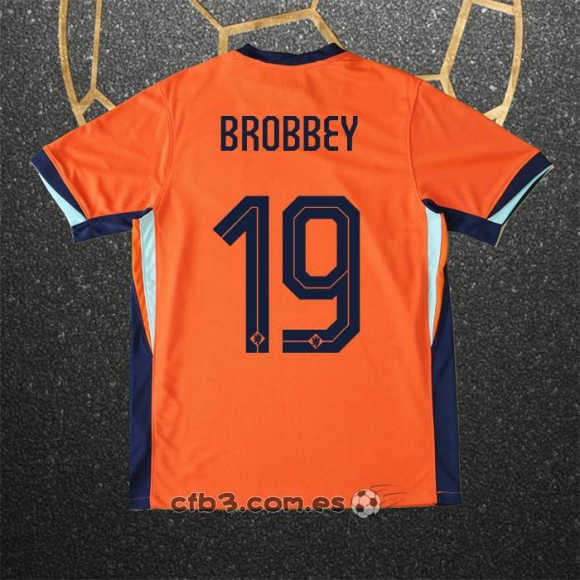 Camiseta Paises Bajos Jugador Brobbey Primera 2024
