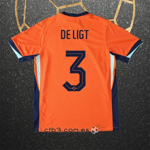 Camiseta Paises Bajos Jugador De Ligt Primera 2024