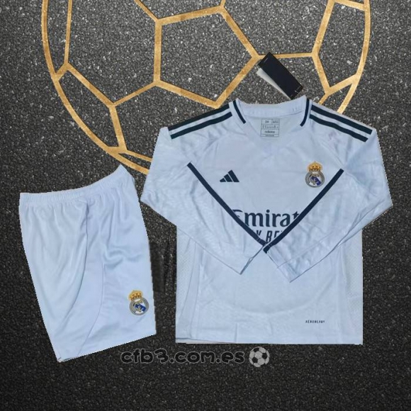 Camiseta Real Madrid Primera Manga Larga Nino 24-25