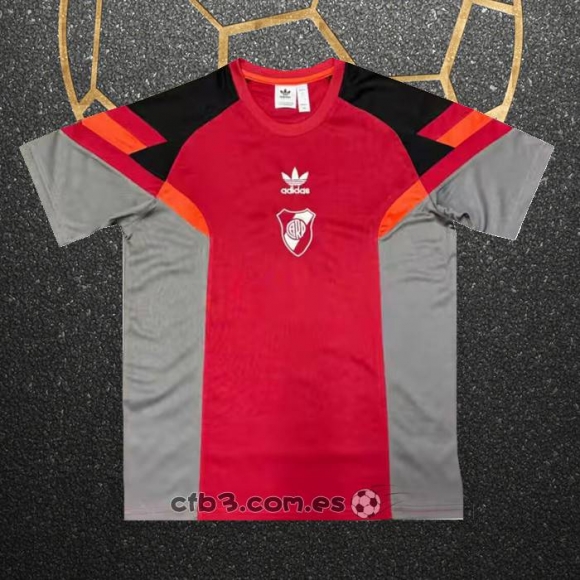 Camiseta Pre Partido del River 2024 Gris Rojo